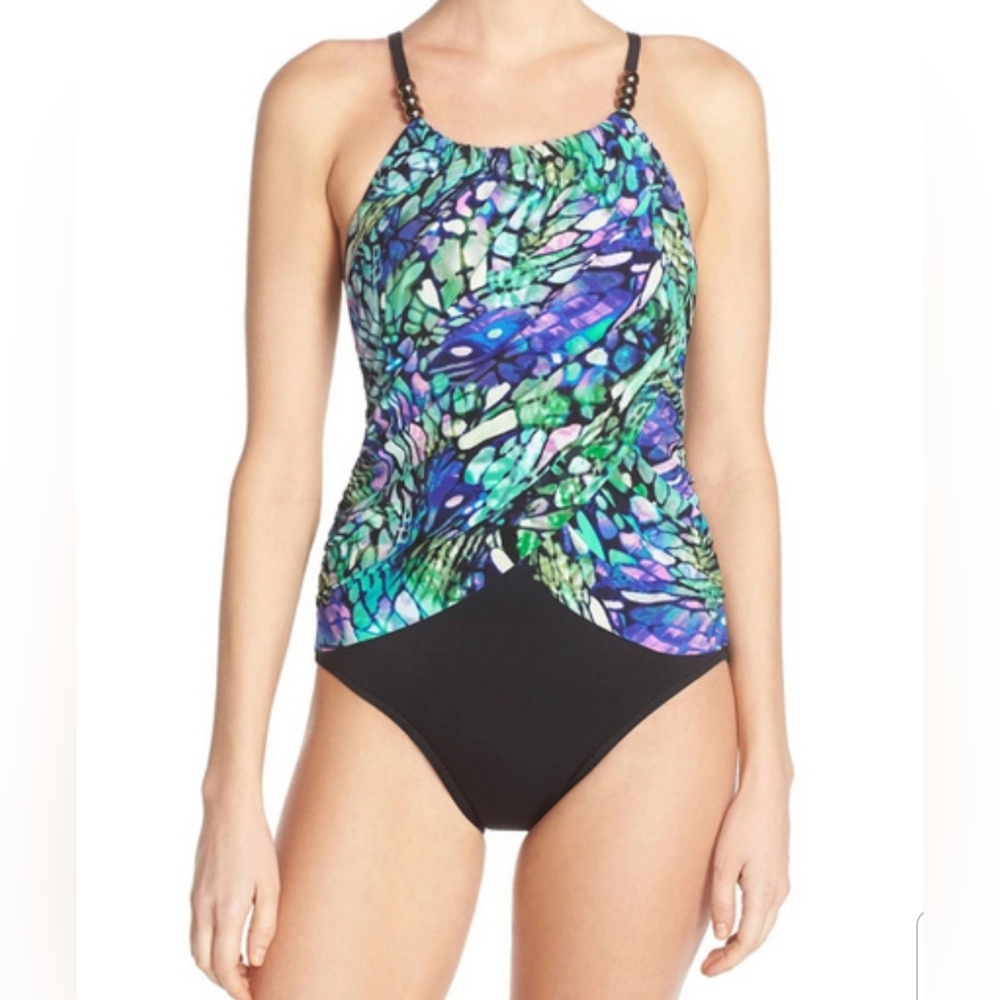 NWT Magicsuit by Miraclesuit Lisa Papillon Colorful One-piece Swimsuit Size 8